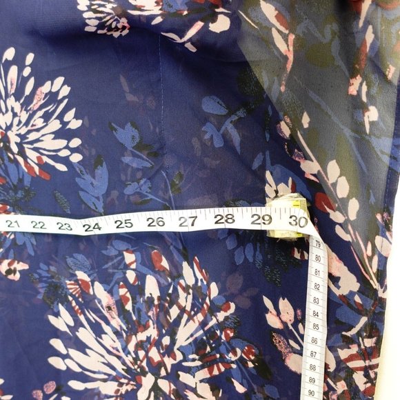 Motherhood Maternity‎ Top Womens Blue Floral Kimono Open Front Sheer - Picture 7 of 8